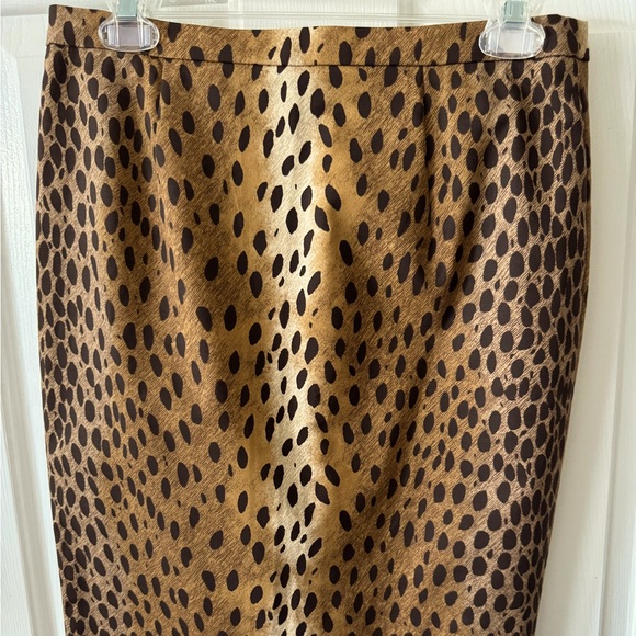 Michael KORS 4 Caramel/Black Leopard Print pencil Skirt, NWOT Cotton/Spandex - Picture 1 of 9